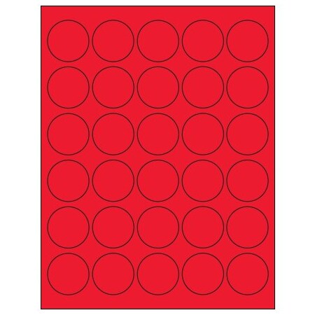 Bsc Preferred 1-1/2'' Fluorescent Red Circle Laser Labels, 3000PK BUY00015876